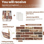 20 PCS 3D Wall Panels Brick Peel and Stick 26.7"x13.4" - Image 3
