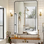 Easly 30 x 48 Inch Bathroom Mirror, Rounded Rectangular Vanity Mirror - Image 5