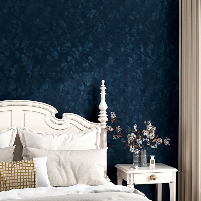Wallercity Blue Velvet Wallpaper Textured Vitnage Peel and Stick Wallpaper - Image 3