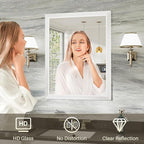 36x32 Inch White Bathroom Mirror - Image 5