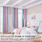XiDi Curtains for Girls Bedroom Kids Room Unicorn Princess Theme Room Darkening - Image 3