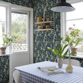 Simon&Siff Vintage Peel and Stick Wallpaper Blue Floral Wallpaper Wildflowers by SimonSiff
