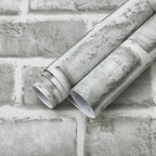 Guvana 17.3" x 394" Grey Brick Wallpaper Peel and Stick 3D Brick Contact Paper - Image 9