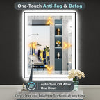 36x36 Black Framed LED Bathroom Mirror - Image 6