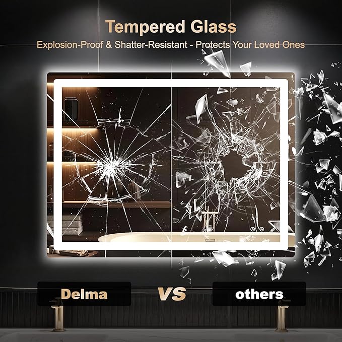 Delma LED Bathroom Mirror with Lights, 30x40 Vanity Mirror - Image 5