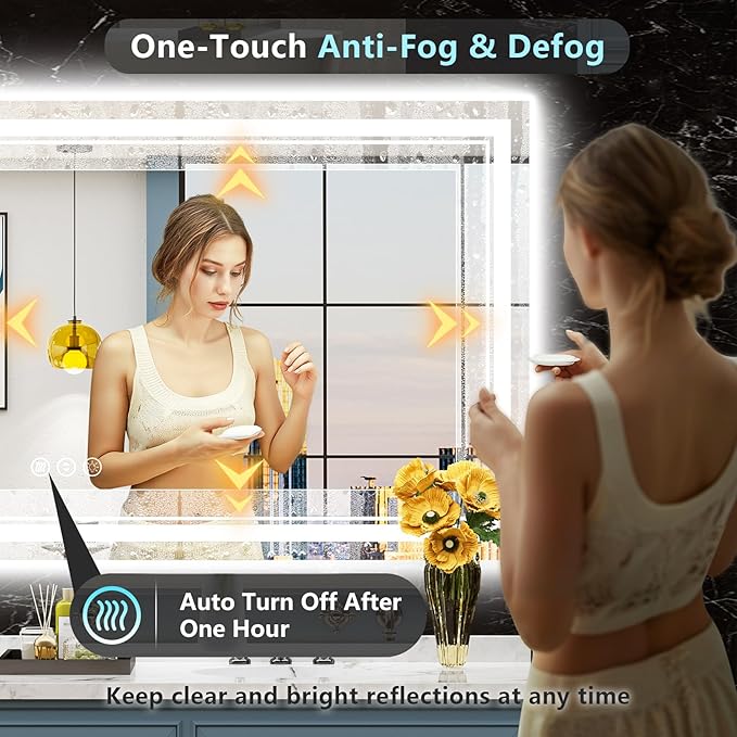 84x40 LED Bathroom Mirror with Lights, Backlit and Front Lit Anti-Fog Lighted - Image 5
