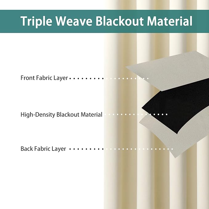 BONZER Room Divider Blackout Curtain Wide Room Darkening Total Privacy Wall - Image 2