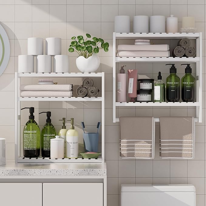 Towel Rack Bathroom Storage Shelves Over The Toilet by PPN