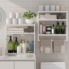 Towel Rack Bathroom Storage Shelves Over The Toilet by PPN