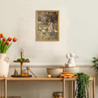Wood Framed Canvas Wall Art, Vintage Girl - Image 9