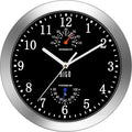 HITO 10 Inch Silent Wall Clock Battery Operated Non Ticking Glass Cover Silver by hito
