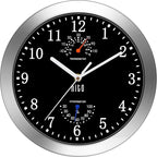 HITO 10 Inch Silent Wall Clock Battery Operated Non Ticking Glass Cover Silver by hito
