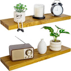 BGMG Wood Floating Shelves for Wall 30 inch Set of 2, Rustic Wooden Wall Mount by BGMG