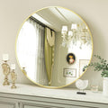VooBang Round Mirror 19.6" Gold Wall Mounted Circle Mirrors Vanity Mirror by VooBang