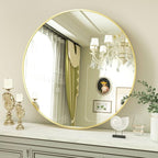VooBang Round Mirror 36" Gold Wall Mounted Circle Mirrors Vanity Mirror - Image 2