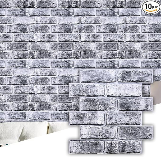 Commomy 3D Faux Brick Wall Panels Peel and Stick by CommomyDecor