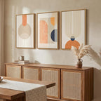 3 Piece Framed Abstract Boho Canvas Wall Art - Image 3