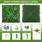 Artificial Grass Wall Panels 20"x20", Hedge Green Wall Decor Backdrop, UV-Anti - Image 2
