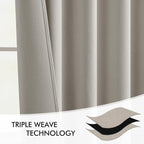 MIULEE Natural Back Tab Blackout Curtains 120 Inch Long 2 Panels Set - Image 7