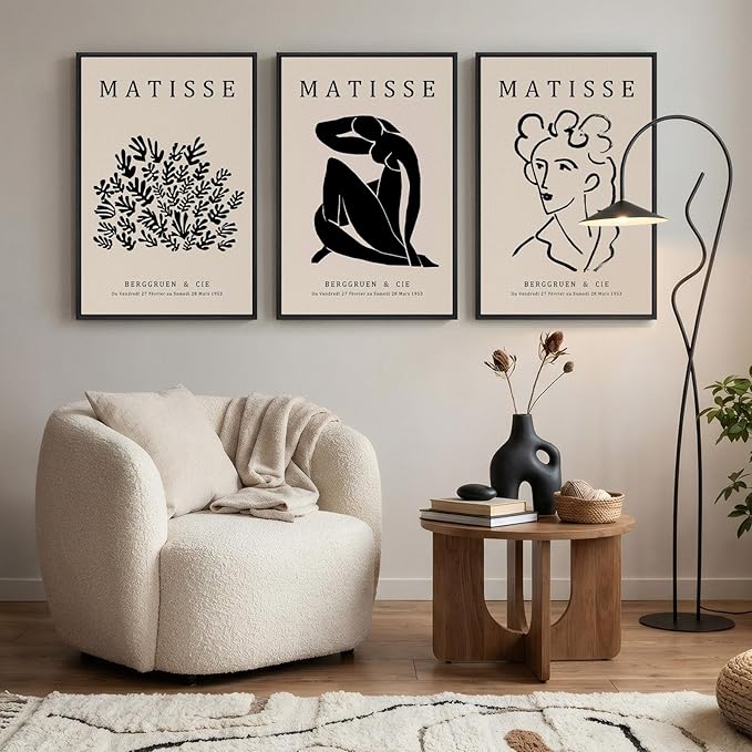 Framed Matisse Canvas Wall Art for Living Room, Modern Aesthetic Pictures for - Image 3