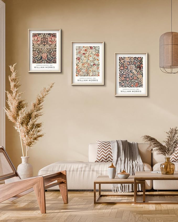 Framed William Morris Canvas Wall Art, Floral Pattern Vintage Poster Wall Decor - Image 3