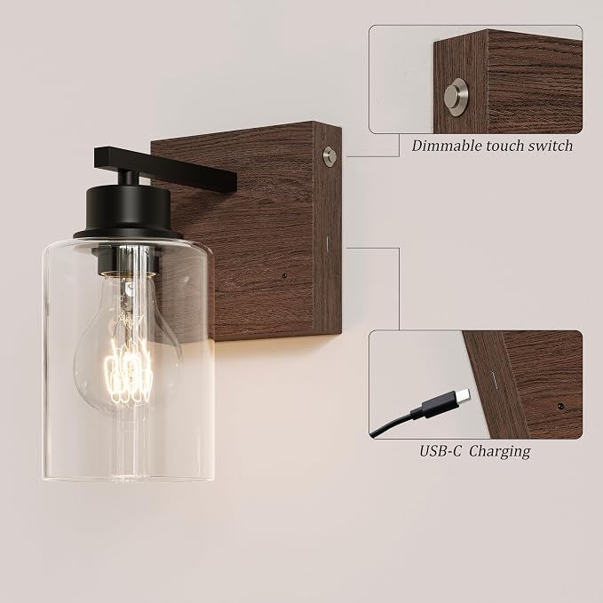 Battery Operated Wall Sconce Set of 2, Easy Install Dimmable Wireless Wall Lamps - Image 3