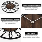 LEIKE Large LED Wall Clocks, Non Ticking, Battery Operated Rustic Round Modern - Image 4