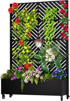 MTART Metal Planter Box with Trellis, 72.1"x47.2"x16" Outdoor Galvanized Raised by Unknown