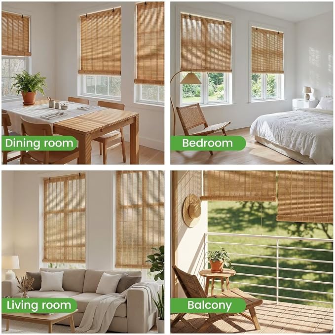 Bamboo Blinds, Custom Sizes Roller Shades - Image 6