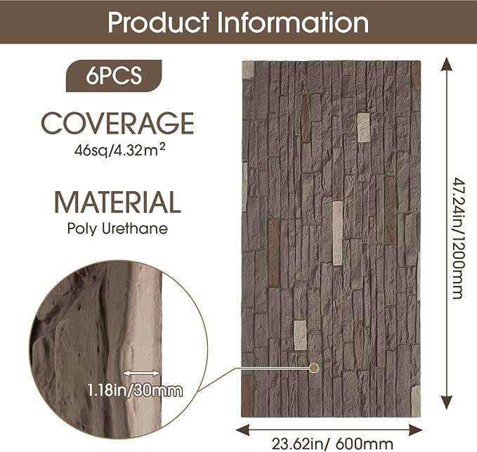 Faux Stone Brick Wall Panels, Lightweight PU Faux Rock Wall Panels, Easy DIY - Image 2
