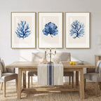 Large Framed Blue Coastal Coral Wall Art - Image 3