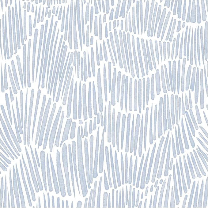 Theper Blue Wallpaper Peel and Stick Modern 17.3"×197" Boho Striped Wall Paper by Theper