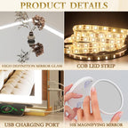ROLOVE Vanity Mirror with Lights, LED Makeup Mirror, 10X Magnification - Image 9