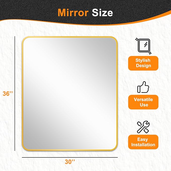 Delma Bathroom Vanity Mirror, High-Definition Bathroom Mirror, Versatile - Image 2