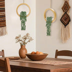Der Rose 2 Pack Boho Wall Decor Fake Plants 15" Hanging Artificial Succulents - Image 5
