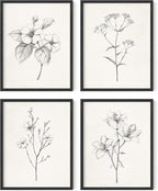 HAUS AND HUES Grey Floral Wall Art by HausandHuesArtPrints