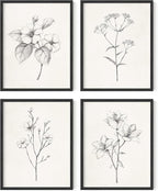 HAUS AND HUES Grey Floral Wall Art by HausandHuesArtPrints