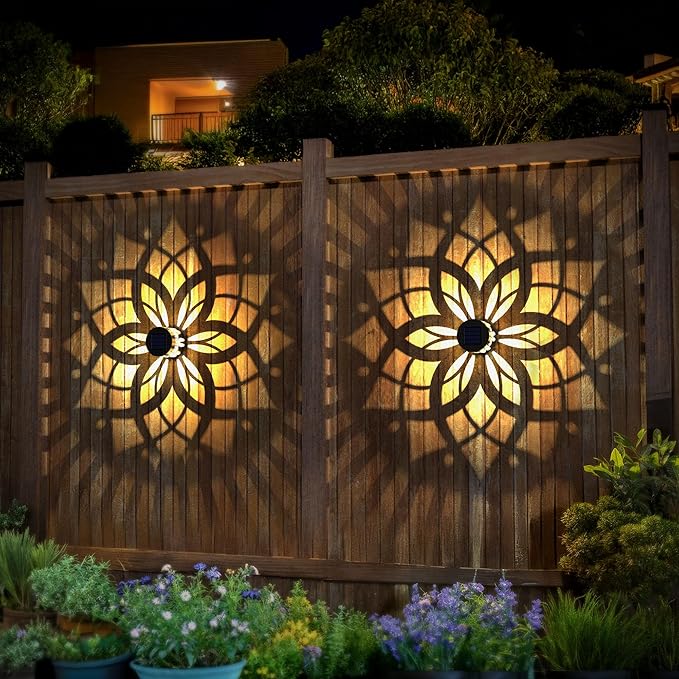 2 Pack Solar Fence Lights Metal Solar Powered Outdoor Wall Deck Step Lights - Image 4