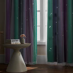 XiDi Curtains for Bedroom Decor, Rainbow Purplgreen grey52/45 - Image 5