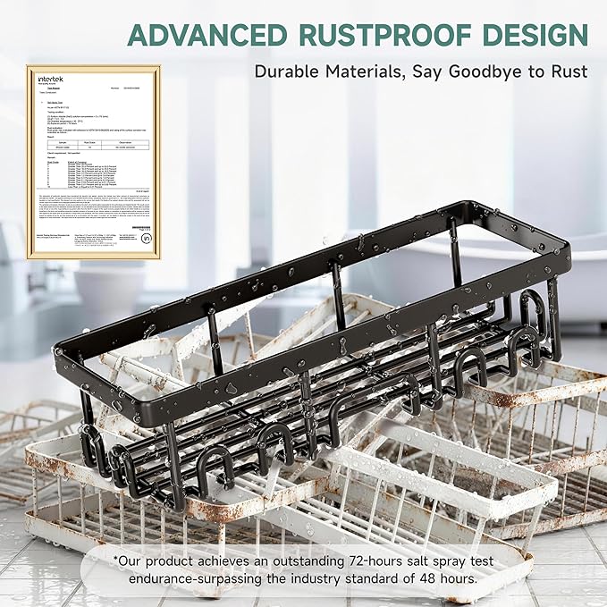 Veken Shower Caddy 3-Pack, Advanced Rustproof Design, No Drilling Adhesive - Image 4