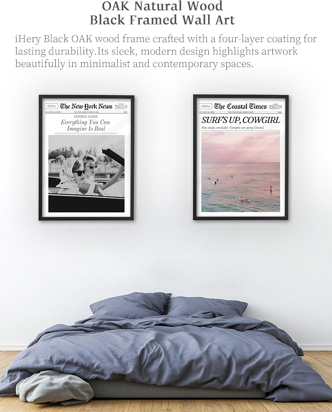 iHery Premium Natural Black OAK Wood 12x16in Surf’s Up Coastal Cowgirl Trendy - Image 7
