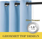 NICETOWN Blue Room Divider Curtains 100 inches Wide Curtains, Grommet Thermal - Image 5