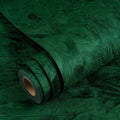 YENHOME 30"X118" Vintage Green Velvet Wallpaper Peel and Stick Dark Green by Yenhome