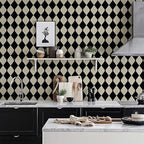 Simon&Siff Retro Checkered Peel and Stick Wallpaper Black and White Wallpaper - Image 7