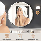 Bathroom Mirrors for Over Sink, Round Frameless Mirrors for Wall, 30x30 Inch - Image 4
