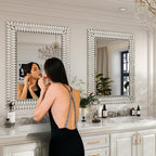 Kelly Miller 30"x40" Jeweled Bathroom Wall Mirror, Large Rectangle Decorative - Image 5