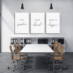 Framed Canvas Wall Art Work Quote, Office Wall Art Decor, Stay positive work - Image 3