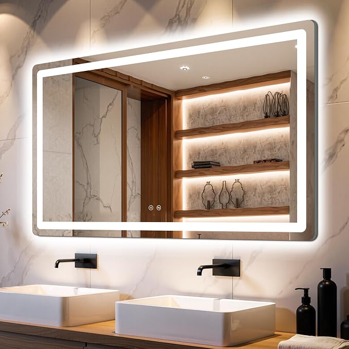 Delma LED Bathroom Mirror with Lights, 30x50 Vanity Mirror by Delma