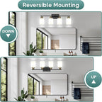 Ascher Bathroom Light Fixtures, 4-Light Vanity Light Over Mirror, Wall Lamp - Image 3