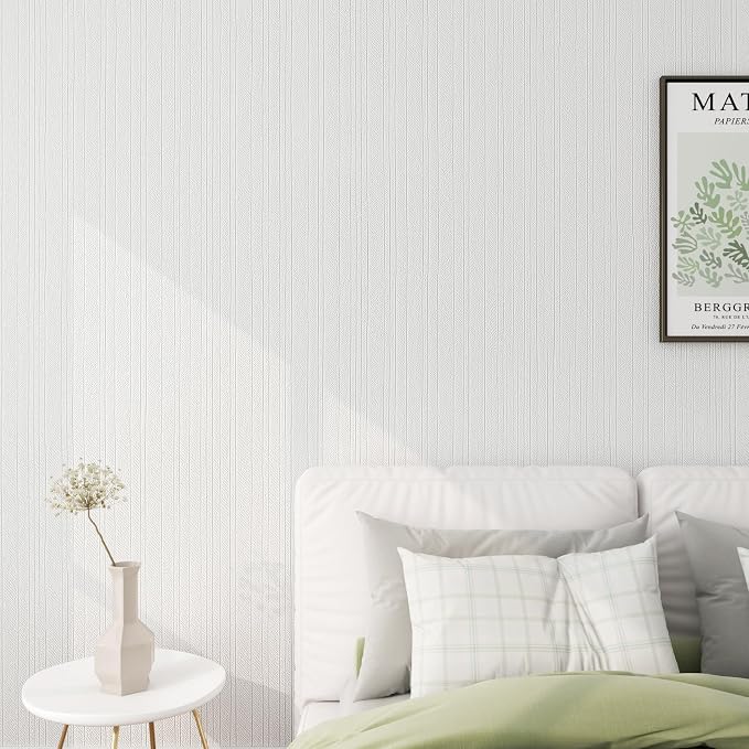 FunStick Off White Grasscloth Peel and Stick Wallpaper Textured Grass Cloth - Image 8
